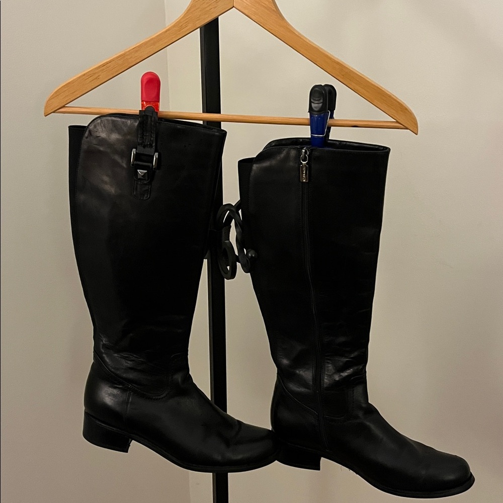 Blondo Black Knee-High Leather Boots